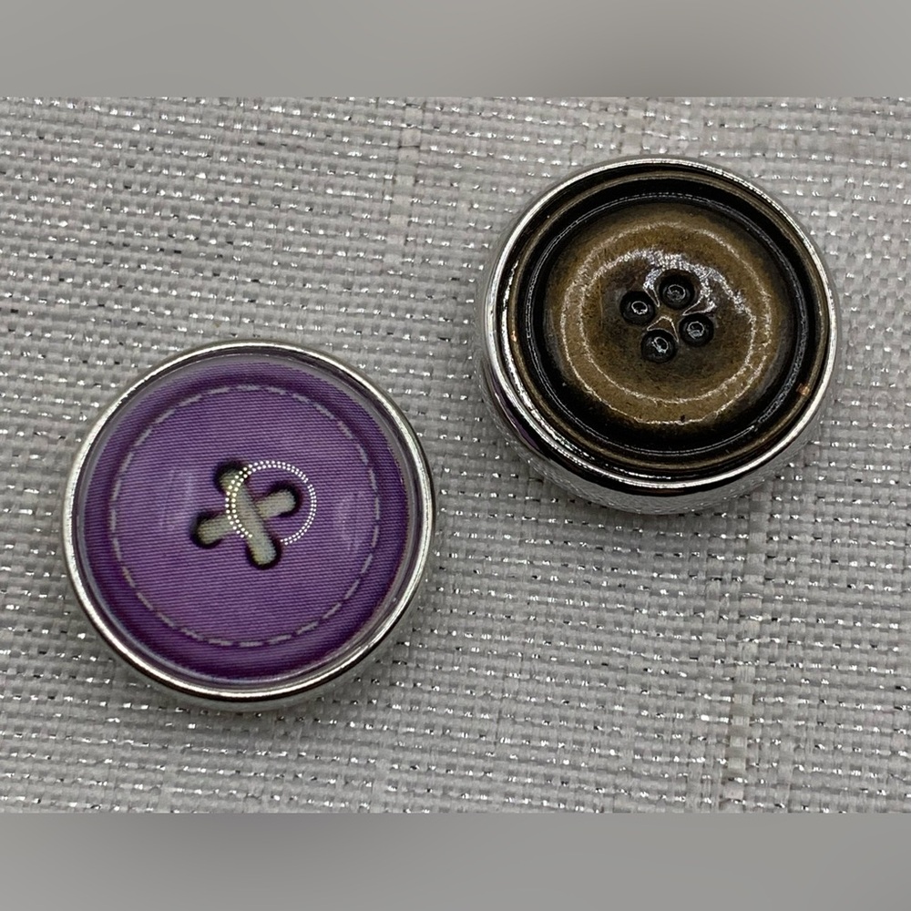 BUTTONS - Set of 2 - Snap Button Charms - Ginger Snaps & Co. - 18mm/20mm